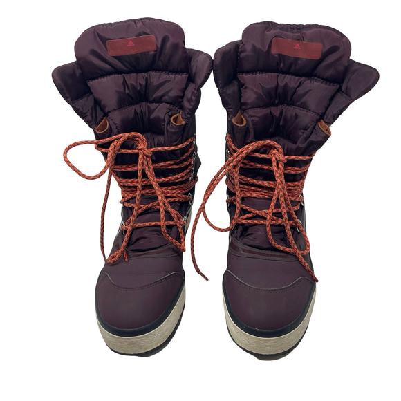 Adidas Stella McCartney navigator 2 burgundy winter snow boots size 8.5 - Picture 1 of 9